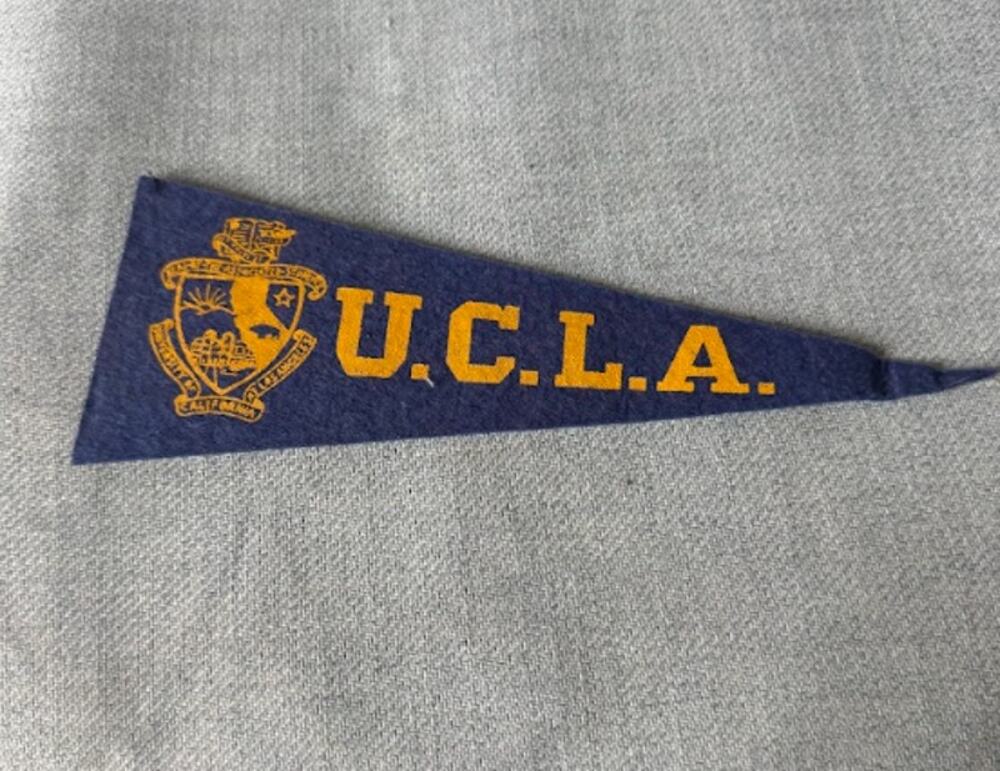 Vintage UCLA Bruins Felt Pennant U.C.L.A. College University Blue Gold Banner